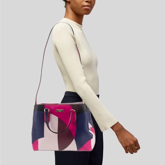 KATE SPADE Geo Spotlight Evangeline Crossbody/ Satchel EUC - Picture 4 of 10